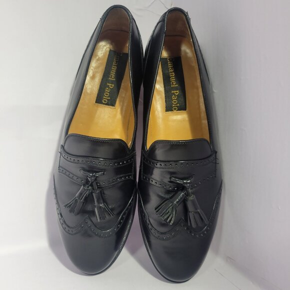 Emanuel Paolo 8016 Men\'s Size 9M Black Leather Tassel Loafers Dress Shoes main image 11